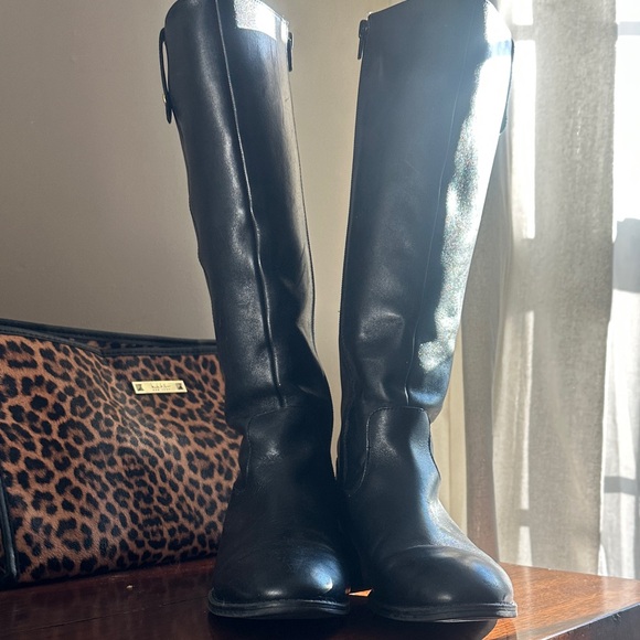Ralph Lauren Masika Black Leather Riding Boot-8 - Picture 3 of 5